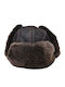 Leather 100 Leather Men's Hat Hat-pilot-1 Dark Brown