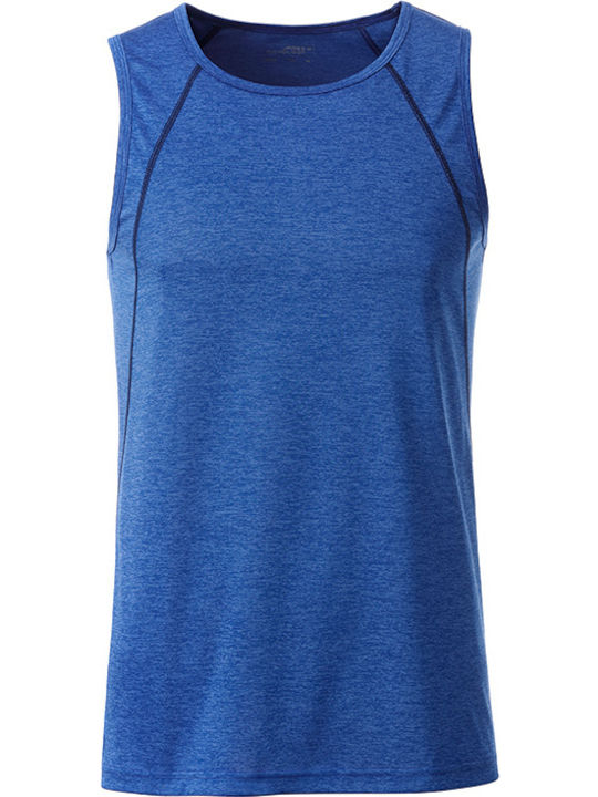 Men's Sports Sleeveless Tanktop Bright Blue Bright Yellow