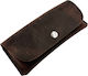 Handmade Hard Eyeglass Case Genuine Leather Engraving Brown Vintage