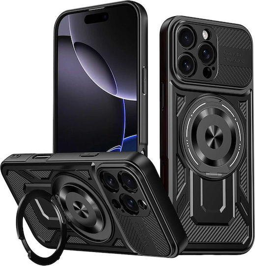 Techsuit Umschlag Rückseite Silikon Schwarz (iPhone 17 Pro Max / iPhone 17 Pro / iPhone 16 Pro Max)
