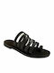 PARALLEL Leder Flache Sandalen für Damen in Schwarz Farbe