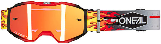 Children's Motocross Goggles O'neal B-10 Hr Multi Radium Red V.25