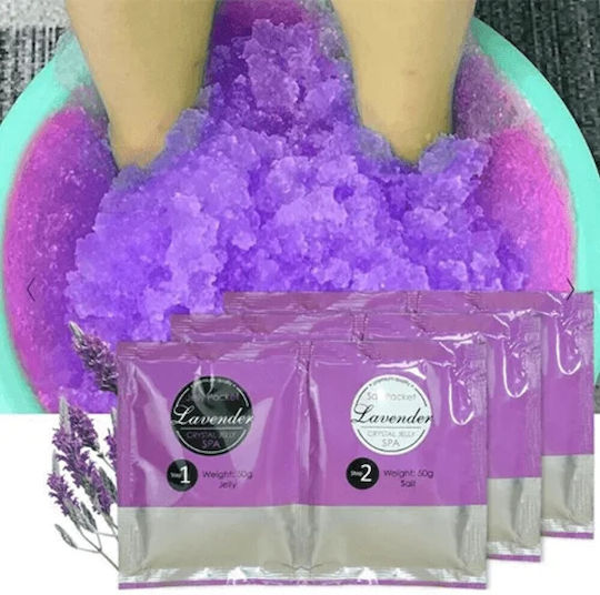 Set 2 Pași Crystal Jelly Pedichiură Spa 50+50g Calitate Premium Lavandă