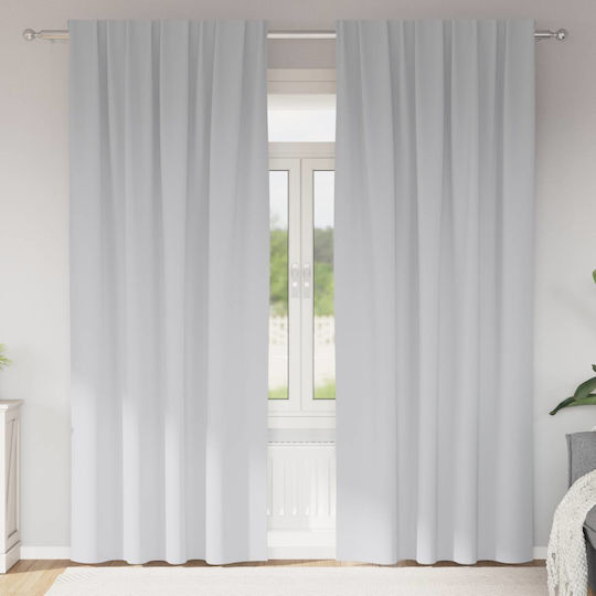 vidaXL Set Curtains Window with Pencil Pleat Gray 140x260cm