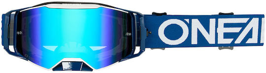 Motocross Goggles O'neal B-55 Cram Blue White Radium Blue