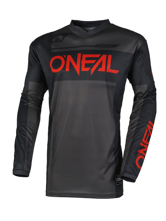 Motocross Riding Jersey O`neal Element Racewear Black Gray Red V.25