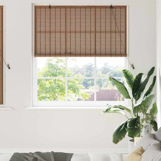vidaXL Beschattungsrollo Bamboo in Braun Farbe L140xH160cm