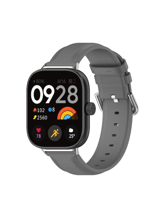 Λουράκι Δερμάτινο Γκρι (Smart Band 9 Pro)