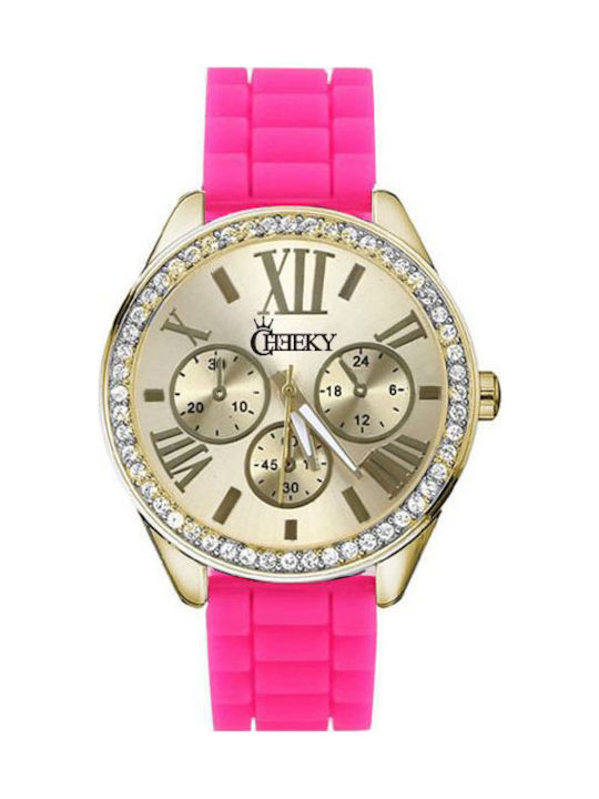 Cheeky Women's Watch with Rubber Strap Hot Pink