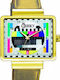 Cheeky Women's Watch with Gold Leather Strap