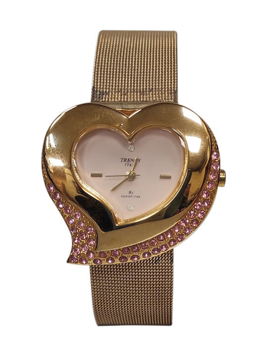 Fashion Time Damen Uhr mit Gold Metallarmband