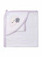 Hooded Baby Bath Towel White Pink