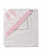 Baby Hooded Towel White Pink 88x88cm