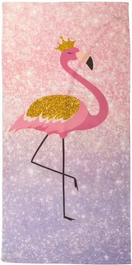 Παιδική Πετσέτα Θαλάσσης Κορίτσια Unicorn Flamingo Ροζ