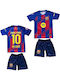Kids Football Set Yamal "10" Barcelona 2025-2026 Blue Red Balón De Oro Red Blue Unisex Kids Fj3105