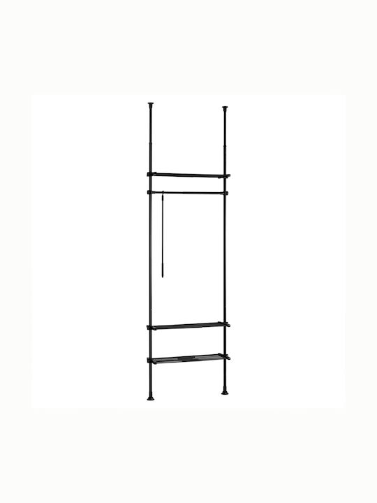 SoBuy Κρεμάστρα Δαπέδου από Μέταλλο Μαύρη 80x300cm