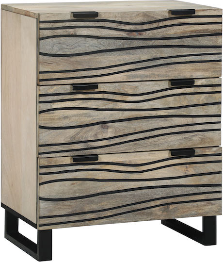 Sertar De Birou Din Lemn Alb Și Negru 60x33.5x75cm