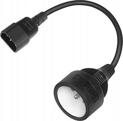 Savio IEC C14 - IEC C14 Cablu 0.15m Negru