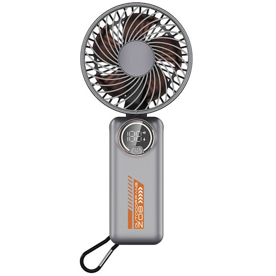 Portable Fan Led Display Z8 3 Speeds Usb-c 2a 3600mah Compact Lightweight White