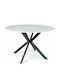 Detroit 256 Round Table Dining Room with Marble Surface White, Black 76x76cm