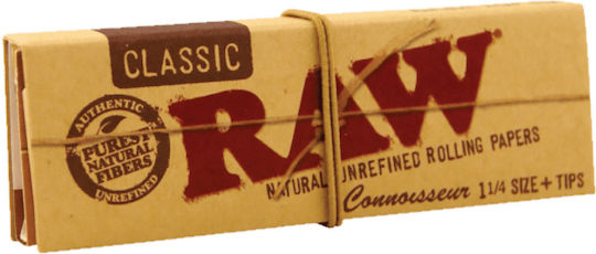 Raw Cigarette Rolling Papers 1+1/4 with Cone Tips 50 sheets 1pcs