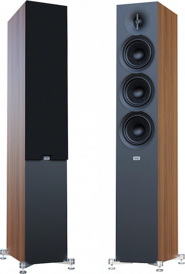 Elac Debut F5.3 Paar Hi-Fi Lautsprecher Boden 140W 3 Anzahl von Fahrern B17.2xT24.6xH103cm. Walnut Brushed Vinyl