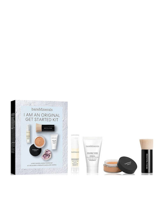 Seturi și palete de machiaj I Am An Original Prime Time Vitamin E Foundation Primer Golden Tan 15 Ml + Liquid Foundation Original Spf 15 2 G + Mineral Veil Matte Finish Pulbere de Fixare Loose Golden Tan 2 G + Pensulă pentru Pulbere de Fixare Bareminerals