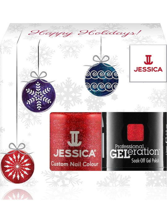 Set Winter Jessica Professional Geleration Lac de Unghii Semipermanent Hearts On Fire 15 Ml + Lac de Unghii Custom Colors Hearts On Fire 14.8 Ml Set Winter Jessica Professional Geleration Lac de Unghii Semipermanent Hearts On Fire 15 Ml + Lac de Unghii Custom Colors Hearts On Fire 14.8 Ml