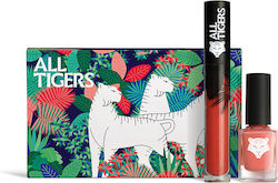 Set All Tigers Natural & Vegan Liquid Lipstick 683 Make Your Mark 8 Ml + Natural & Vegan Vegan Nail Polish 196 Take Your Chance 11 Ml