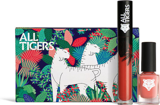 Set All Tigers Natural & Vegan Liquid Lipstick 683 Make Your Mark 8 Ml + Natural & Vegan Vegan Nail Polish 196 Take Your Chance 11 Ml