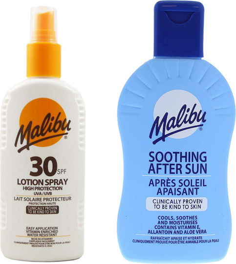 Malibu Spf30 Waterproof Spray 200ml + After Sun Balm 200ml