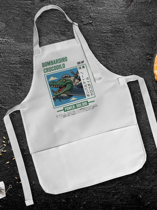 Koupakoupa Bombardiro Crocodilo Kids Apron White 22x40cm