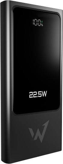 Wonder WX10D Ultra Dünner Power Bank 10000mAh 22,5W mit 3 USB-C Ausgangsanschlüsse Stromlieferung Schwarz