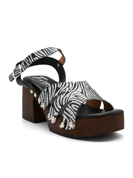 Din piele Sandale Negre
