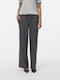 Milly Damen Stoff Hose in Weitem Schnitt Dark Grey Melange
