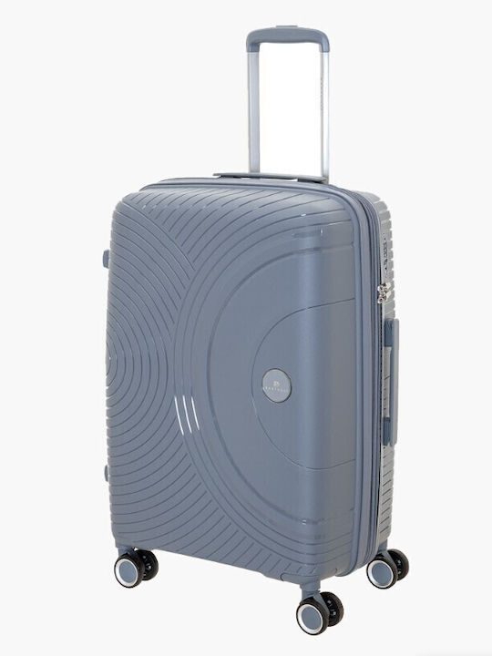 Bartuggi Large Hard Gray Travel Suitcase with 4 Wheels Height 76cm