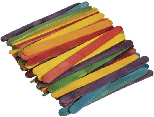Σετ 72τεμ Ξυλινα Sticks Χρωματιστα 11x1,1cm Fsc 100%