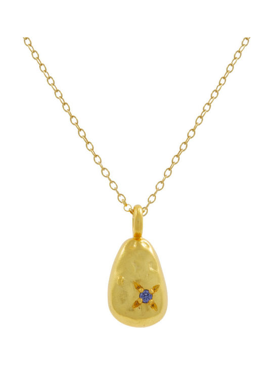 Bizoutaki Gold Plated Silver Necklace Blue