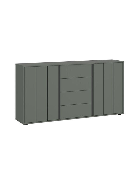 Sideboard Vircoro 104 Wooden with Drawers Anthracite, Green 155x40x82cm