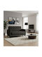 Nikko Two-Seater Couch Bed Artificial Leather with Storage Space Black 144x75x84 cm