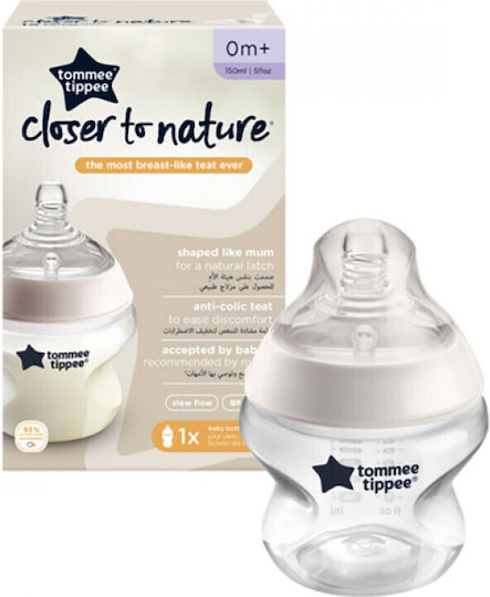 Tommee Tippee Plastikflasche Closer To Nature Gegen Koliken mit Silikonsauger für 0+, 0+ m, Monate 150ml