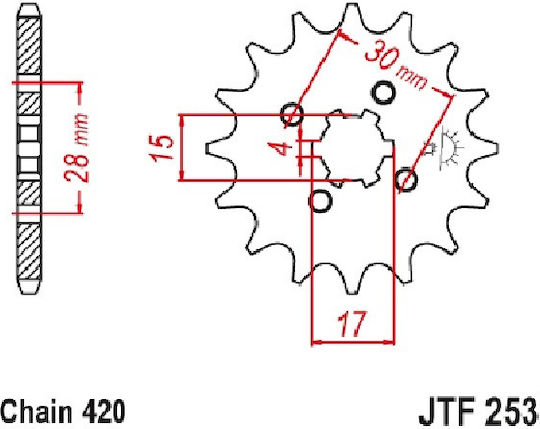 Vorderes Ritzel 253.13 Fe E8255.13 261 13 Honda C50 13er