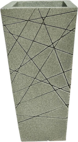 Ceramart Ghiveci De Flori Din Plastic Gri 52x52x100 Cm