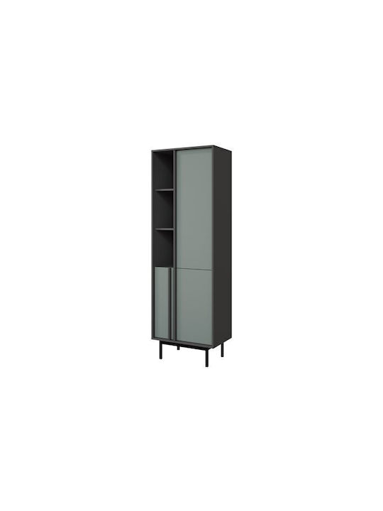 Библиотека Levali 102 Прахозелен Антрацит 63x43x195см