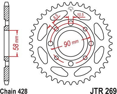 Hinteres Ritzel 269.36 Honda(Motorrad) Supra 125 X 36δ Std Jt