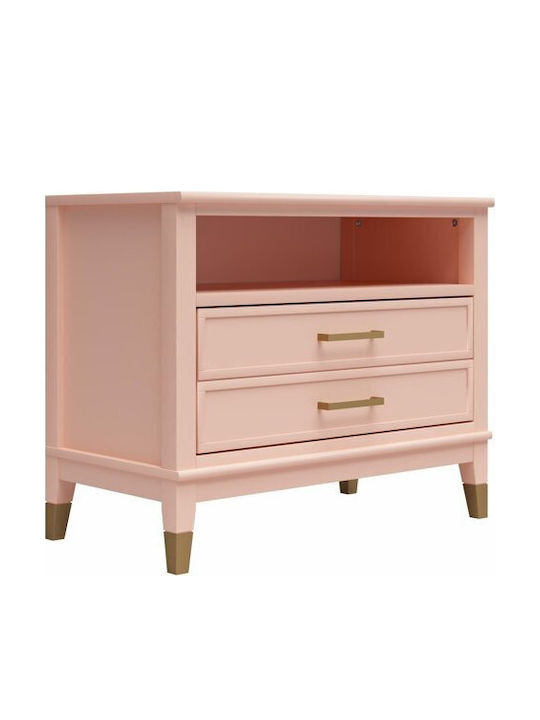 Desk Belromu 107 Wooden Rose with Metal Legs 76x40x61cm