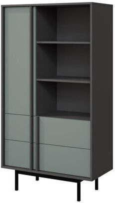 Bibliothek Levali 103 Staubiges Grün Anthrazit 83x43x155cm