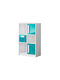 Biblioteci Merevari 101 Glossy Turquoise, White 2buc 80x40x133cm
