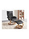Berwyn 2736 Πολυθρόνα Relax Massage Περιστρεφόμενη με Υποπόδιο Μαύρη 39x50x42cm