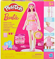 Hasbro Play-doh Barbie Hearts Hair Doll Set Σετ G1357